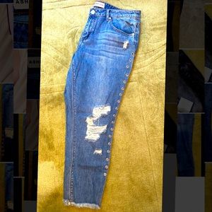 Juniors Ashley Mason Ripped Mom Jeans Size 15